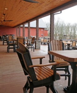 Patio with tables and chairs