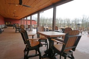 Patio with tables and chairs