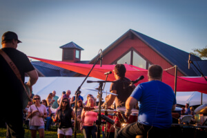 live music performance at Jeptha Creed Distillery in Shelbyville, Kentucky.