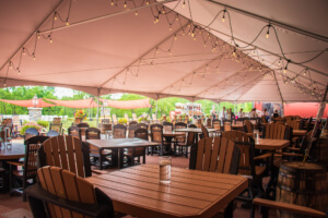 the outdoor seating area of Stellwagen Beer Company
