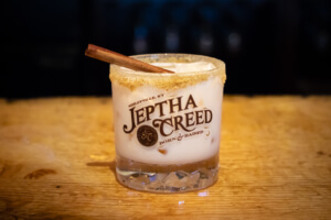 cocktail in a glass from Jeptha Creed