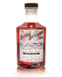 bottle of Bloody Butcher's Creed 1½ Year Aged Bourbon Whiskey from Jeptha Creed Distillery.