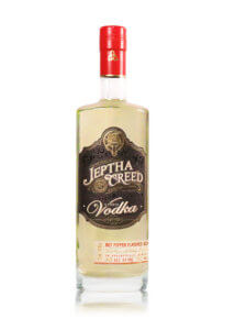 product shown is Jeptha Creed Hot Pepper Flavored Vodka.