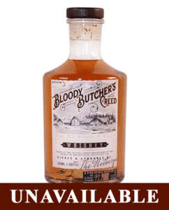 Bloody Butcher's Creed Whiskey bottle.