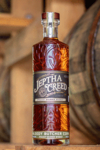 the image is Jeptha Creed Four Grain Straight Bourbon Whiskey.