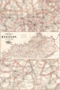 The image shows a reproduction of a historic road map of Kentucky, titled "Mendenhall's Road Map Kentucky".