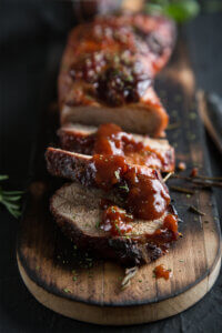 Pork tenderloin with sauce. - jepthacreed