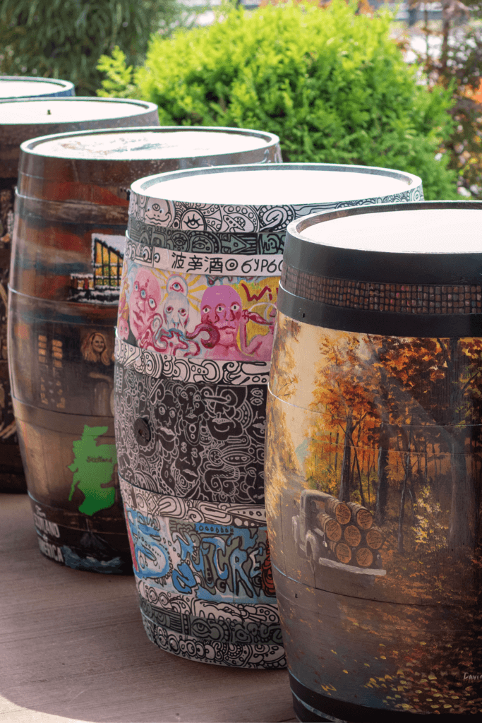 Painted Bourbon Barrel Silent Auction