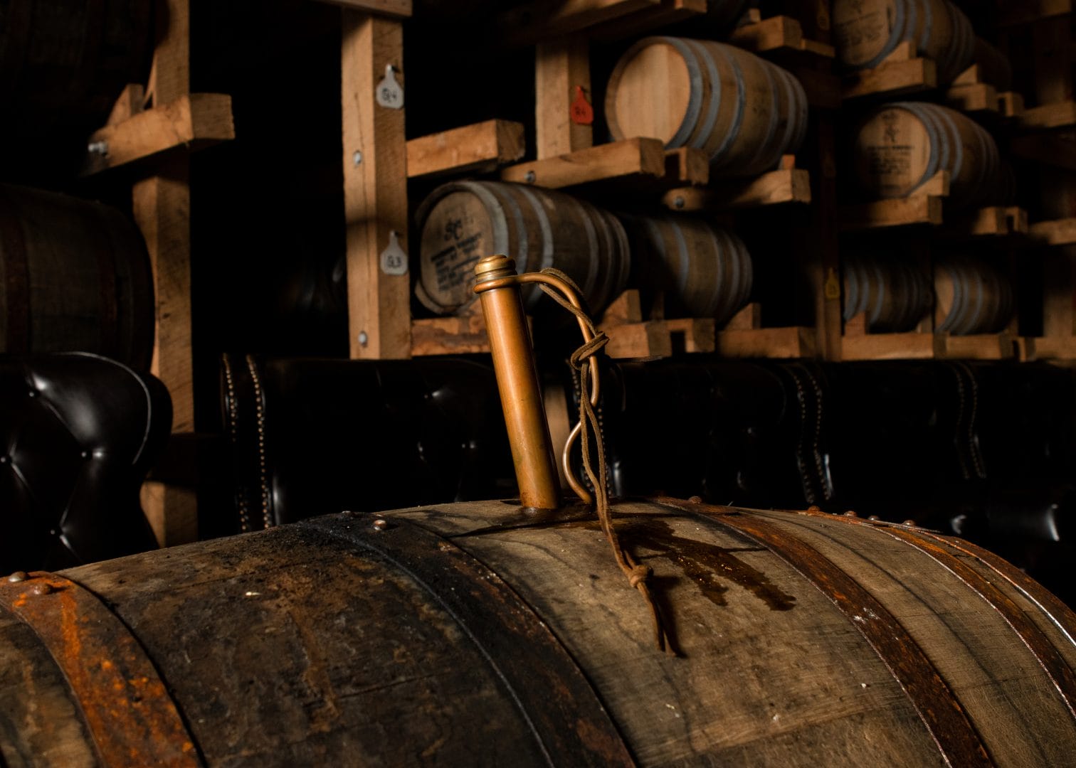 Japtha Creed barrel aging spirits.